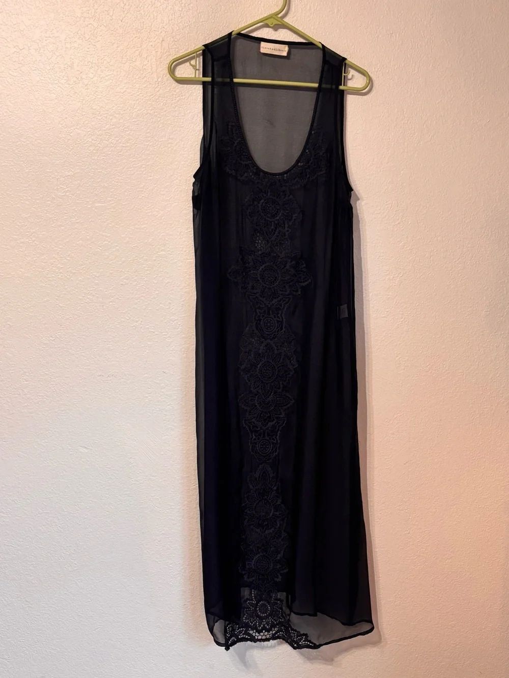 Johnny Was 4 Love and Liberty Sheer Silk Maxi Dress Medium